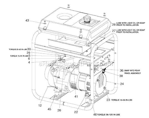 Page B Diagram and Parts List for H450CS Type 1 Porter Cable Generator